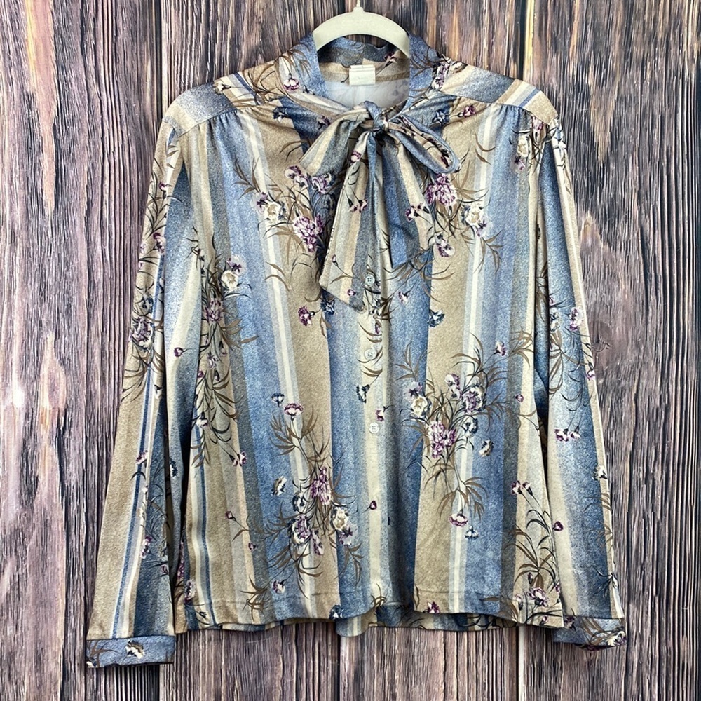 Vintage 60’-70’s Fortrel Polyester Blend Blouse- Size 20